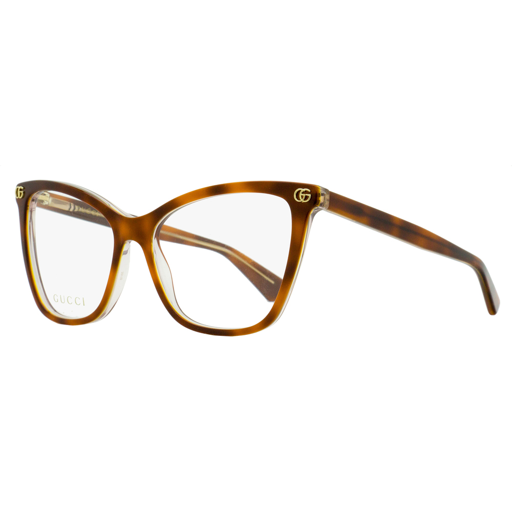 Gucci Emblem Butterfly Eyeglasses GG1817O 004 Havana/Clear 55mm - Picture 1 of 2
